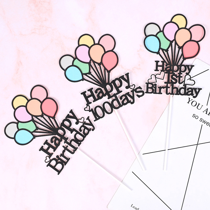 Bong Bóng Trang Trí Bánh Sinh Nhật Nhiều Màu