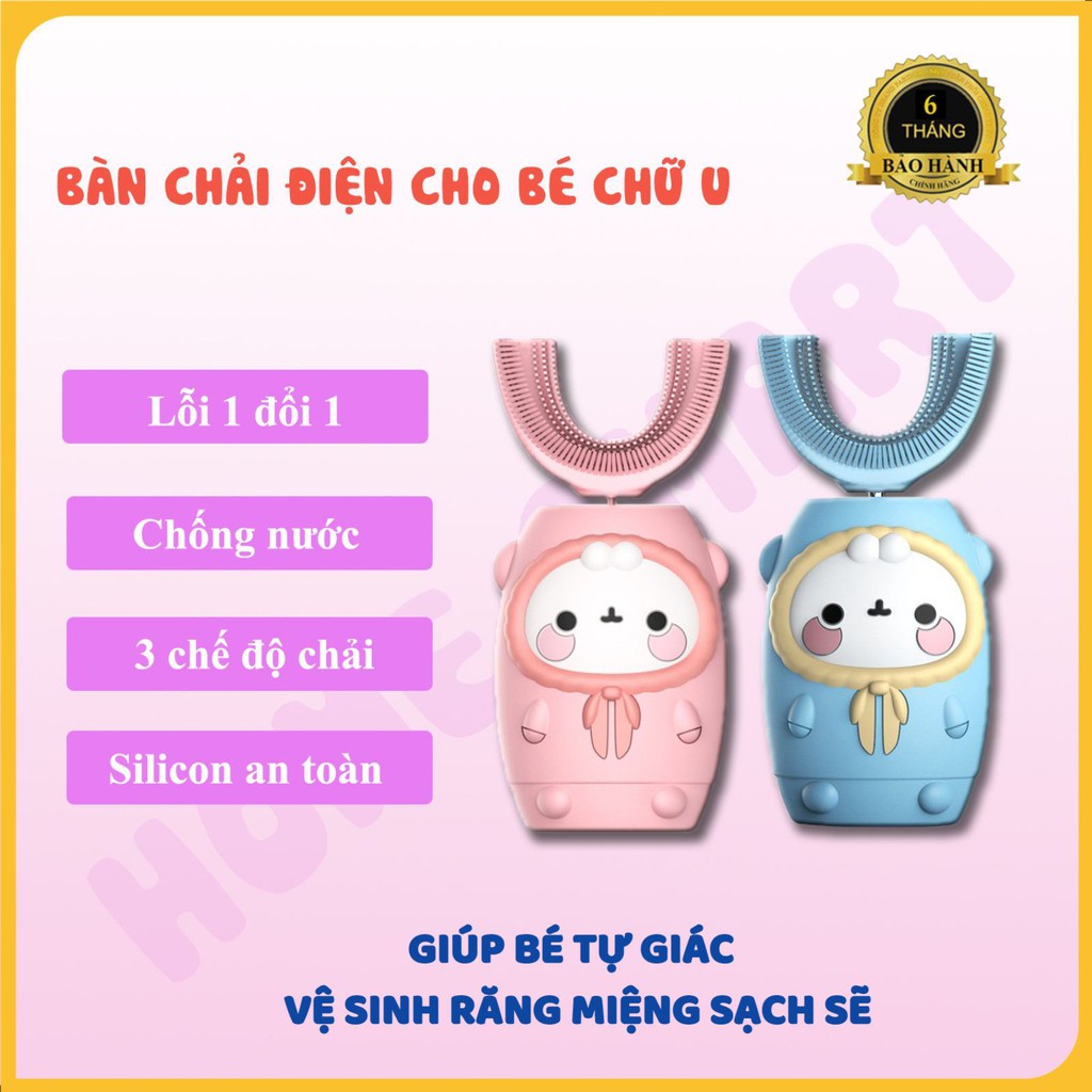 Bàn chải điện cho bé TOHER, bàn chải đánh răng cho bé  từ 2 tuổi,  ( tặng kèm kem đánh răng)