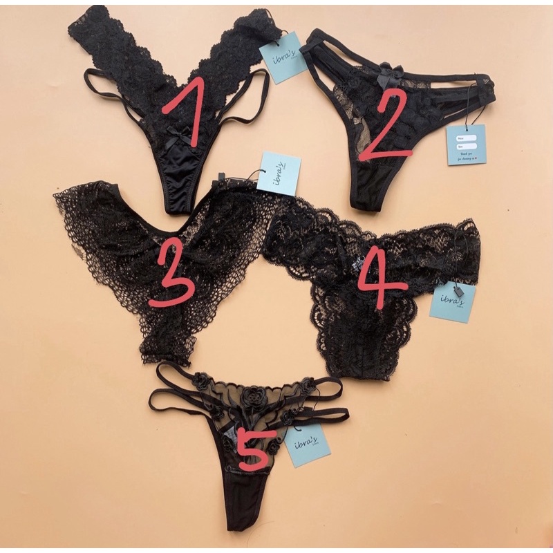 Quần lót lọt khe ren đen đẹp quyến rũ - mix set