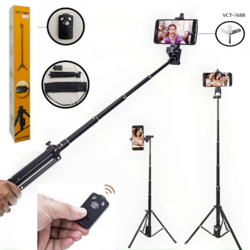 gậy tripod yunteng vct 1688 siêu chắc có remote sạc