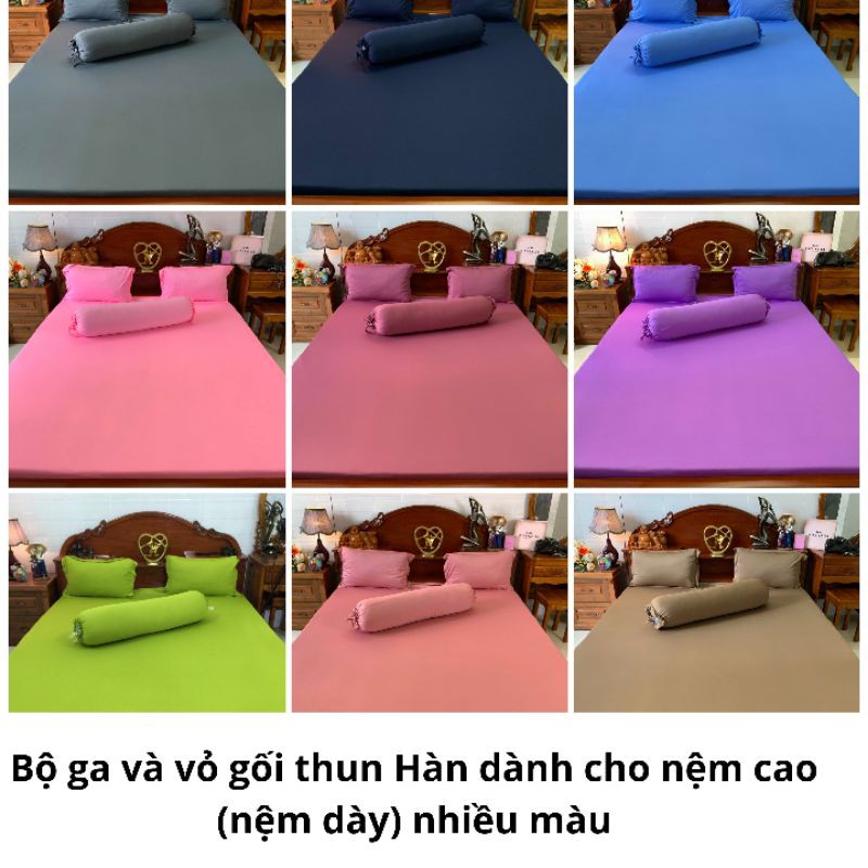 Drap giường thun Hàn Quốc dành cho nệm chân cao từ 17-27cm