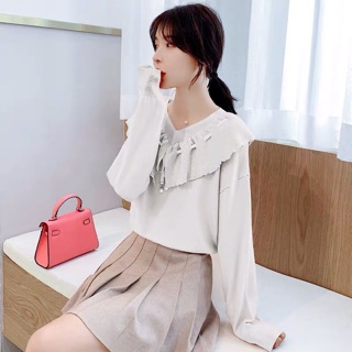 Áo len tiểu thư nơ ruy băng
