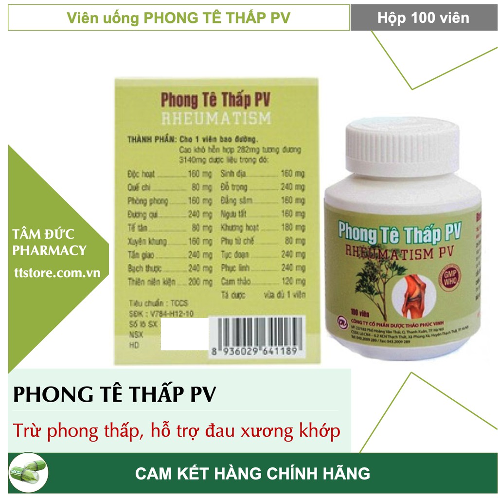 PHONG TÊ THẤP PV [Hộp 100 viên]