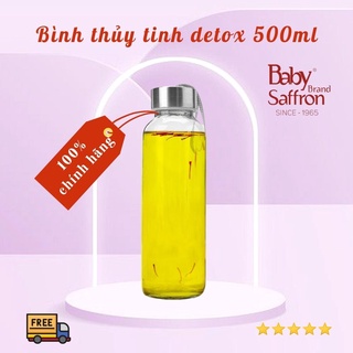Bình nước thủy tinh - Bình detox 500ml có dây xách