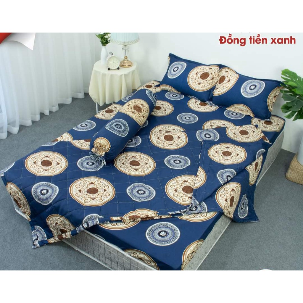 Bộ chăn hè ga gối kèm vỏ gối ôm 5 món 1m6x2m