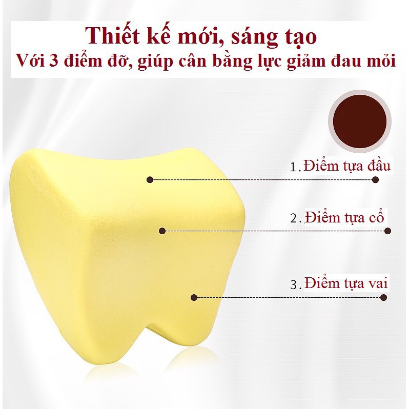 Bộ gối tựa xe hơi, ô tô, ghế văn phòng (gồm 1 tựa lưng và 1 tựa đầu) chất liệu cao su non hoạt tính cao cấp