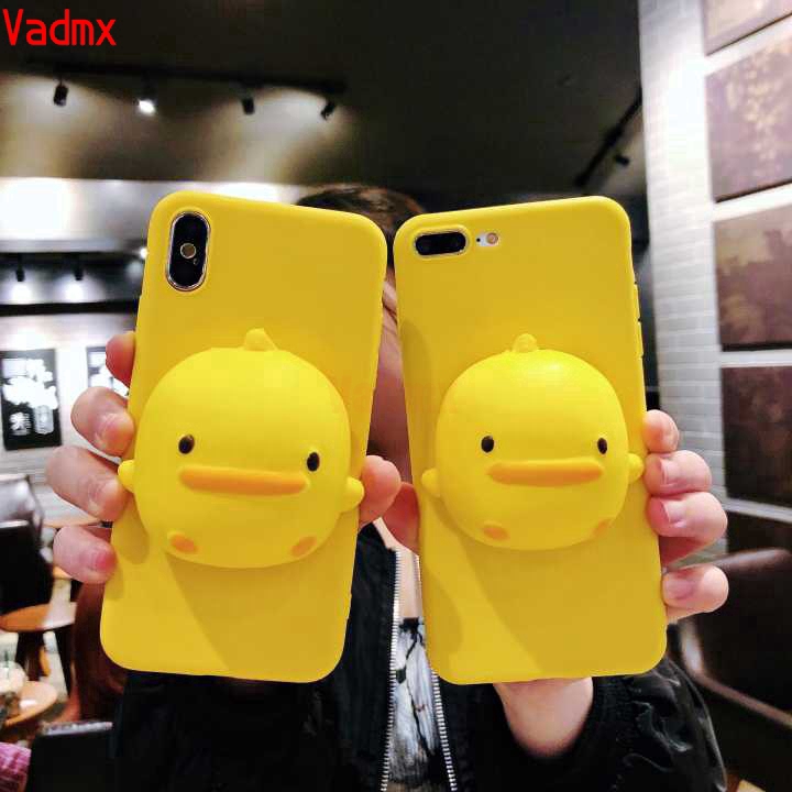 For Xiaomi Redmi Note 9 8 7 6 Pro 8T Max 9S 10X K30 Pro 5G 4G Poco F2 Pro 8A 8 7A 7 Phone Case 3D Yellow Duck Cute Cartoon Back Cover