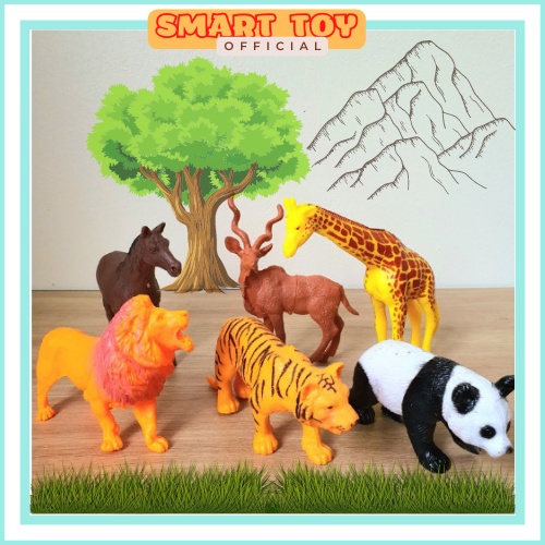 Đồ chơi mô hình con vật bằng nhựa an toàn cho bé, set mô hình 6, 8 con thú cho bé vui chơi, khám phá