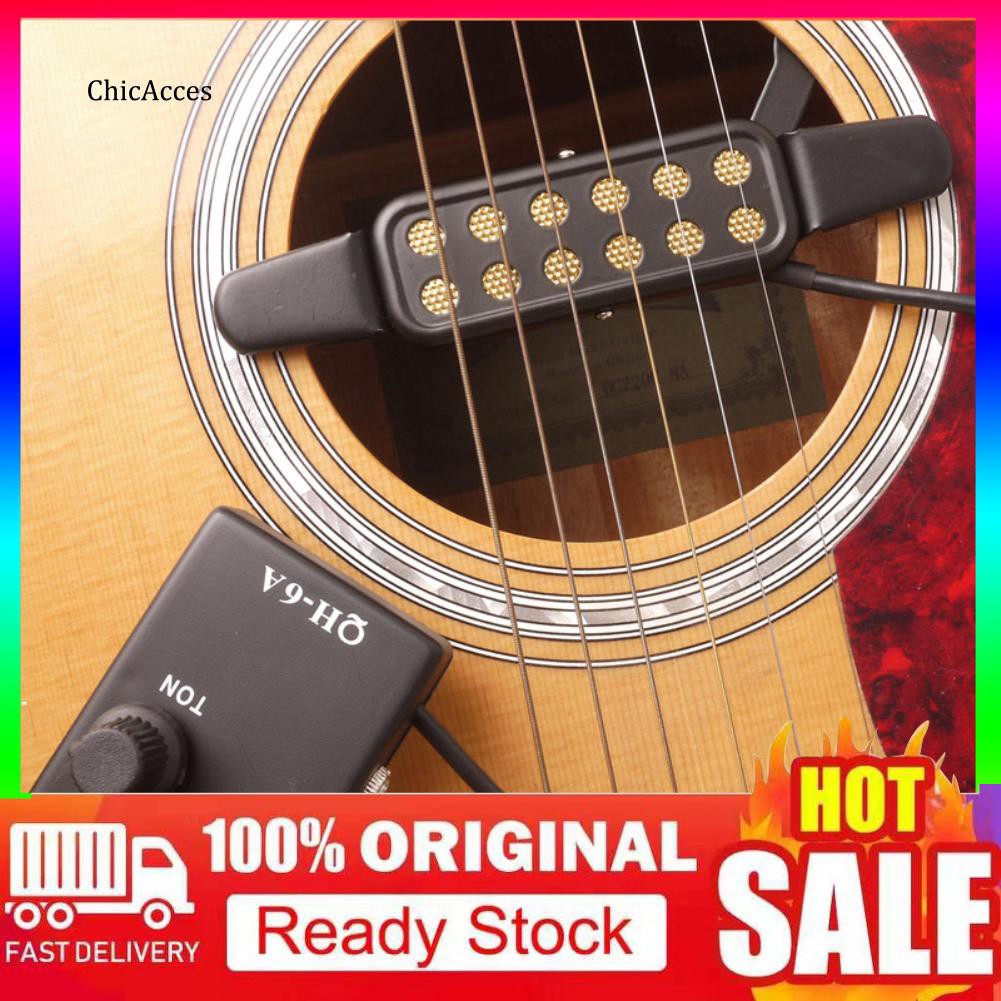 [Big Sale] ✽YQ✽QH-6A Folk Acoustic Guitar Sound Hole Pickup Magnetic Preamp Equalizer Tuner