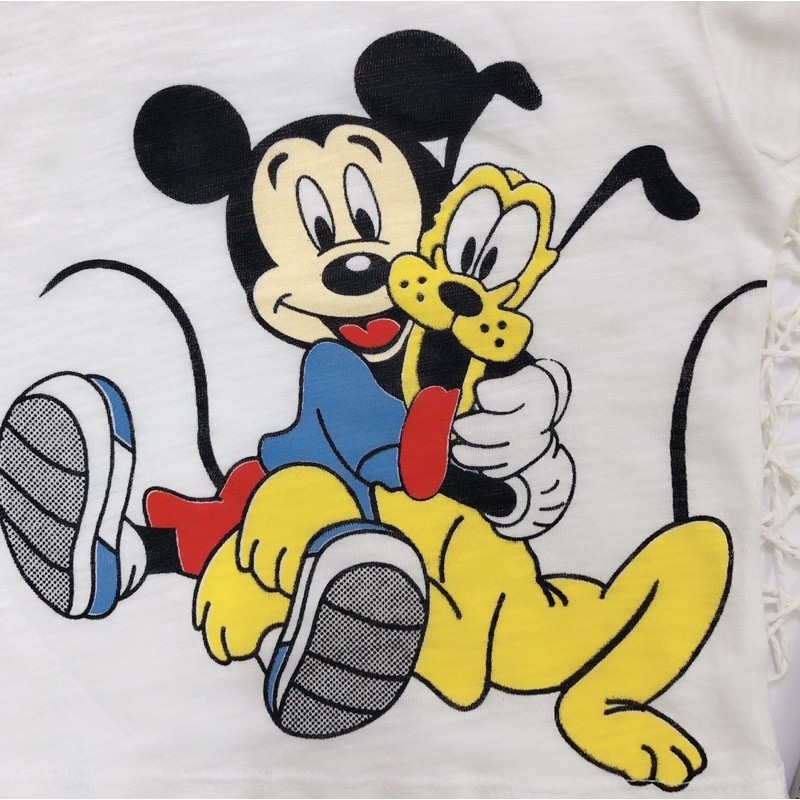 Áo Phông Trắng Mickey Cho Bé 7-18kg Chất Siêu Mát