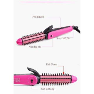 Lược Điện NOVA 3 In 1, Tạo Kiểu Dập Xù, Uốn, Duỗi Tóc Chuẩn Salon Chuyên Nghiệp