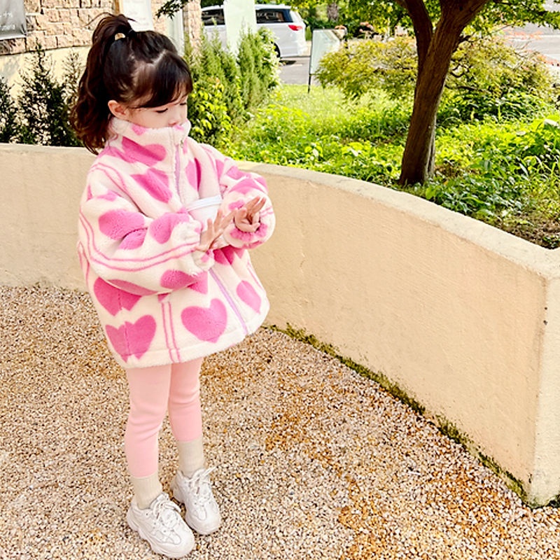 Áo Khoác Lông Cừu Phối Nhung Dày Phong Cách Phương Tây Thời Trang Mùa Đông Mới 2021 Cho Bé Gái