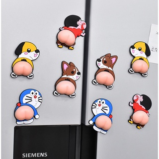 Miếng Dán Cao Su Mềm 3d Chống Va Chạm Chống Trầy Xước Hình Mông Hoạt Hình Dễ Thương Trang Trí Cửa Xe Hơi