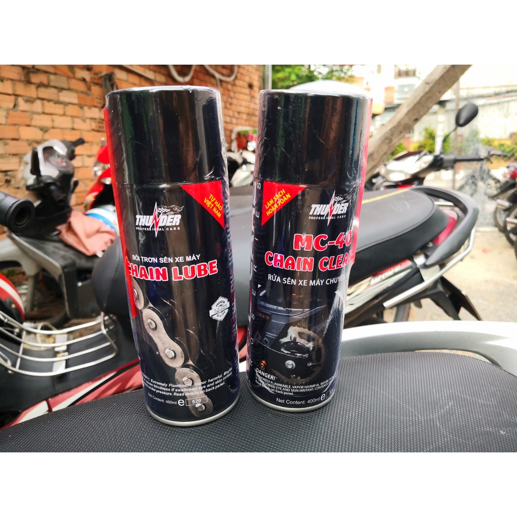 Combo Dưỡng Vệ Sinh Sên Thunder Chain Lube MC-40 400ml