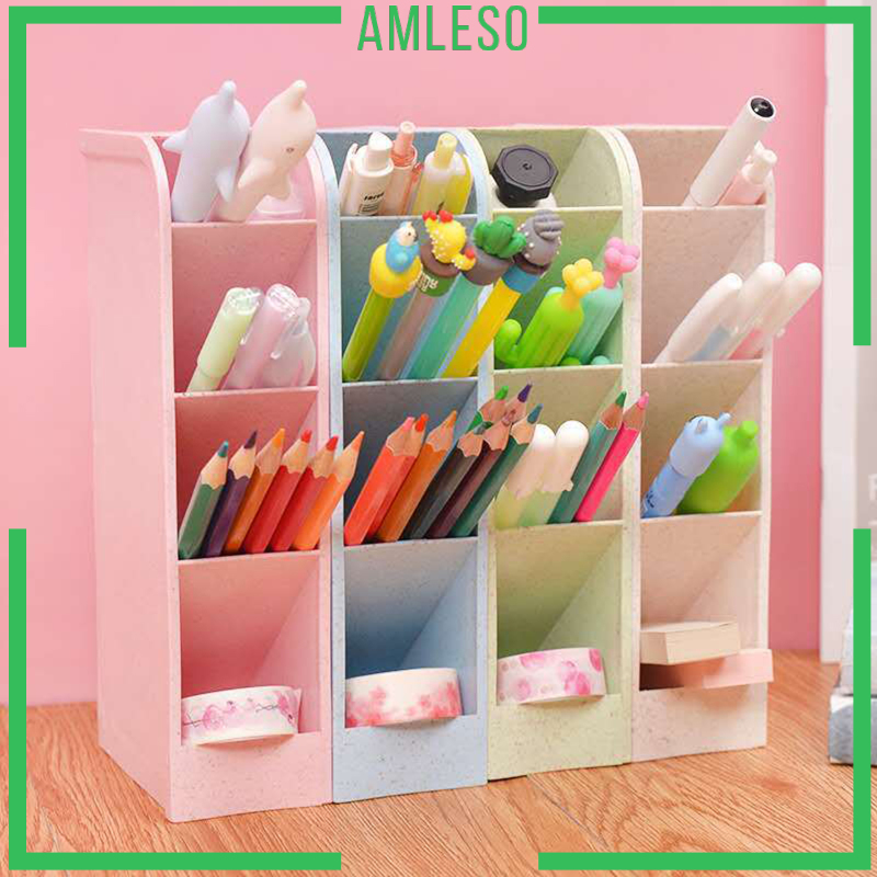 [AMLESO]Kawaii Pen Storage Holder for Office Teacher Home Paint Brushes Supplies