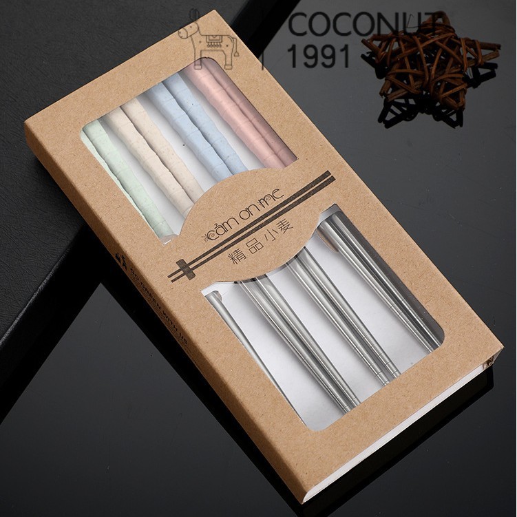 Set 4 đôi đũa inox 304- CẢM ƠN MẸ- Thank Mom có hộp như hình
