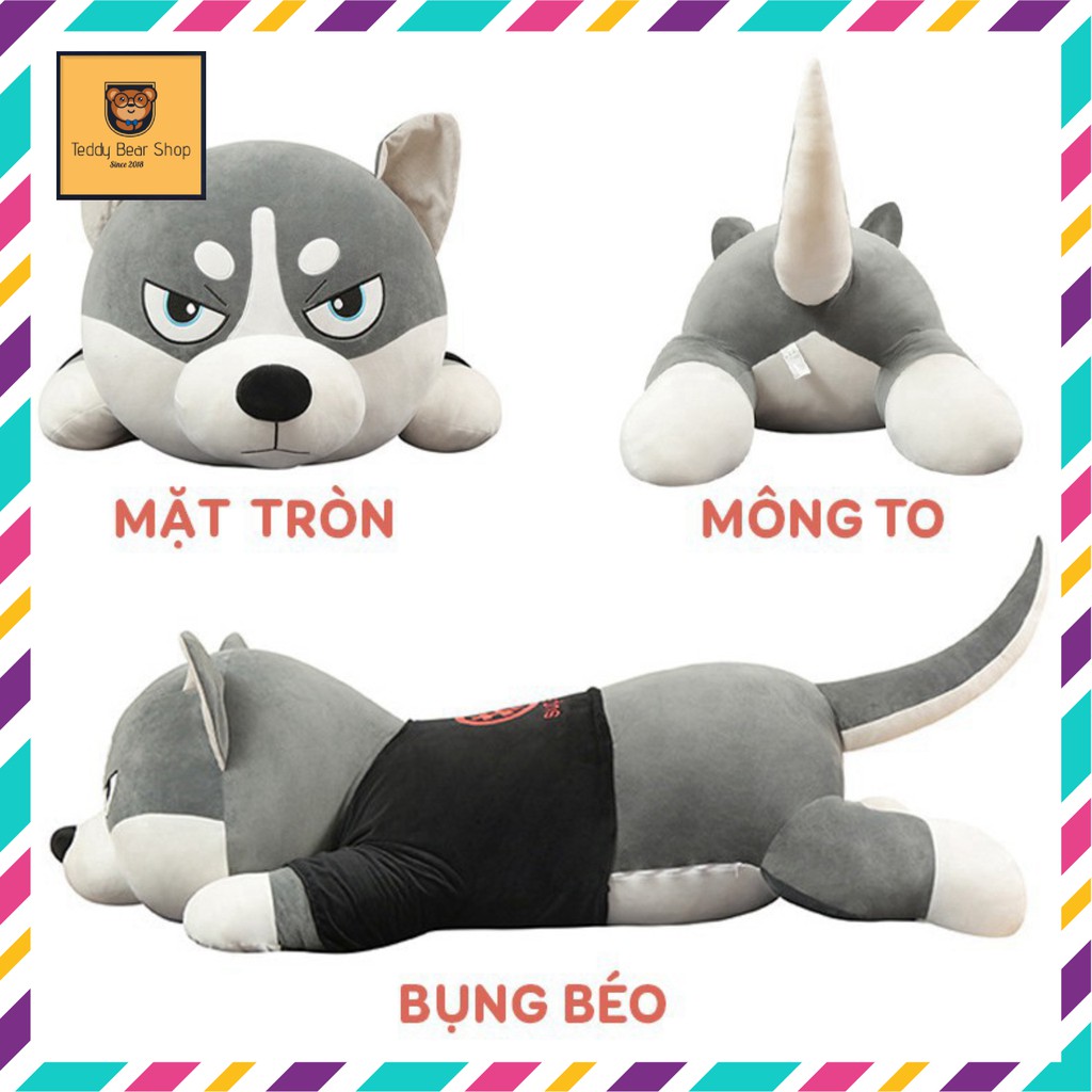 Gấu bông chó husky , chó husky mặc áo, husky nhồi bông, Chó Alaska [GIÁ GỐC TÂN XƯỞNG)