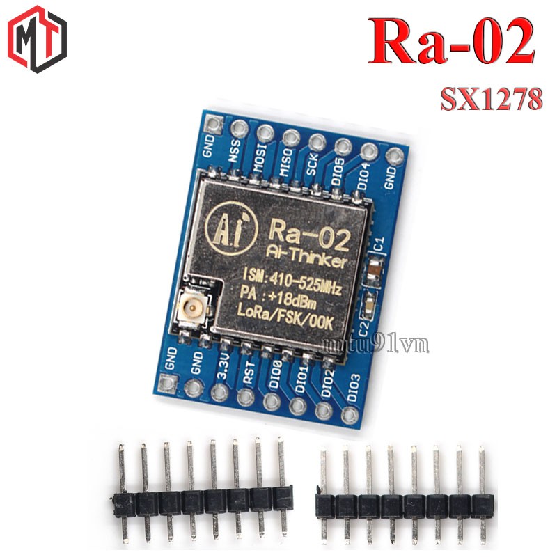 Mạch Thu Phát RF Lora SX1278 433Mhz Ra-02 - có ra chân