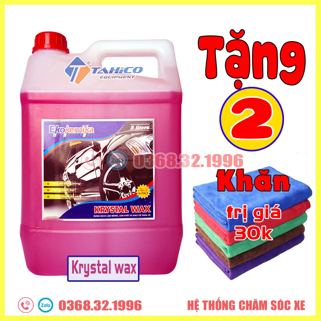 Dung Dịch Làm Bóng và Bảo Vệ Sơn Xe Ô tô , Xe Máy Ekokemika Krystal Wax 5L( chính hãng) TẶNG 2 KHĂN ĐA NĂNG