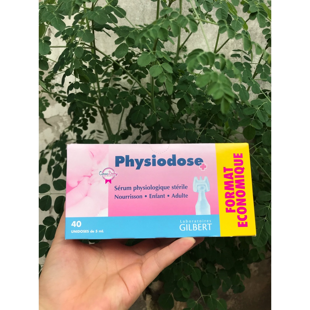 Nước muối sinh lý Pháp Physiodose hộp 40 ống 👉 Dùng để vệ sinh mắt mũi hàng ngày cho bé từ sơ sinh