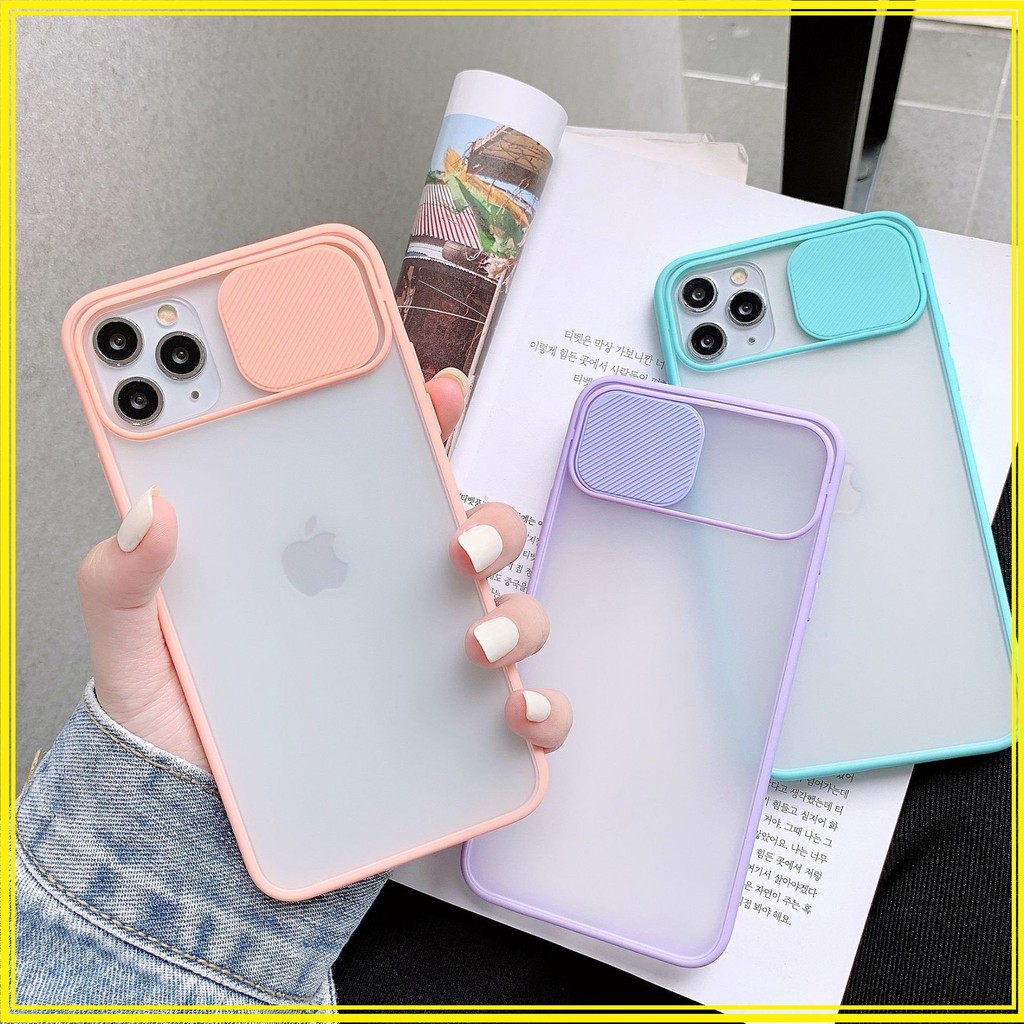 Ốp lưng iPhone nắp trượt nhám mờ che cam bảo vệ camera 6/6s/7/8/plus/x/xs/xs max/11/12/pro/11 pro max | BigBuy360 - bigbuy360.vn
