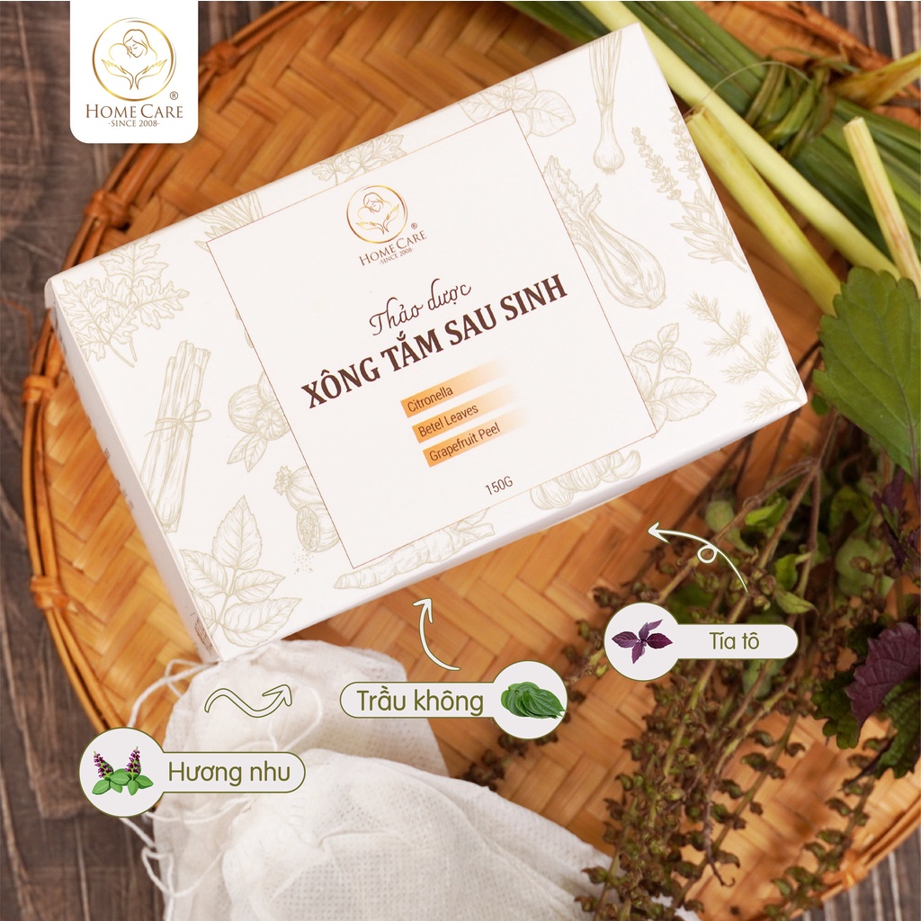 Thảo mộc xông tắm sau sinh Home Care giúp thư giãn, thải độc tố cho mẹ sau sinh từ 100% thảo dược tự nhiên