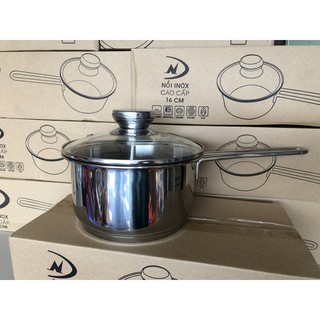 Quánh inox 3 đáy nắp kính cao cấp đông nam 16cm