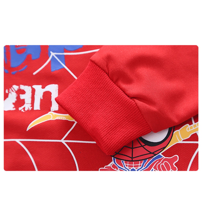 Áo Thun Dài Tay Thu Đông Bé Trai Mã K28 Áo Sweater Cotton Cổ Tròn Cho Trẻ Em, Hình Spider Man  Cho Bé Đi Chơi, Đi Học