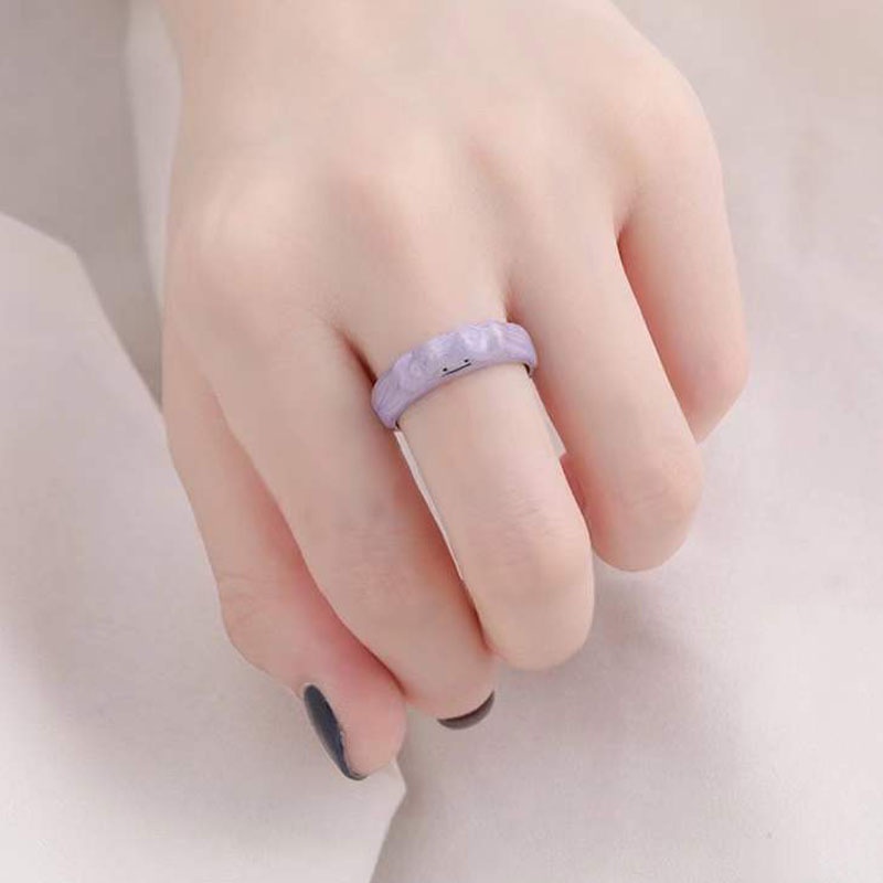✨✨Nhẫn hình quái vật mặt cười màu tím đáng yêu thời trang