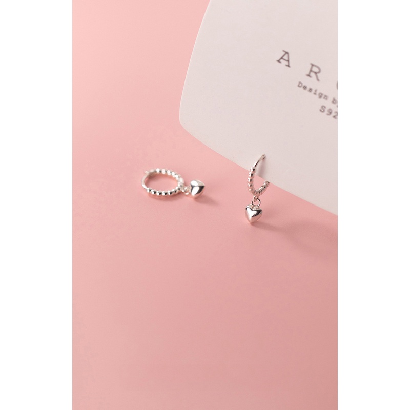 1 đôi bông tai tim rớt mạ bạc s925