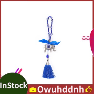 Owuhddnh Hanging Ornament Lucky Elephant and Evil Eye Pendant Decoration for Protection Blessing Strength