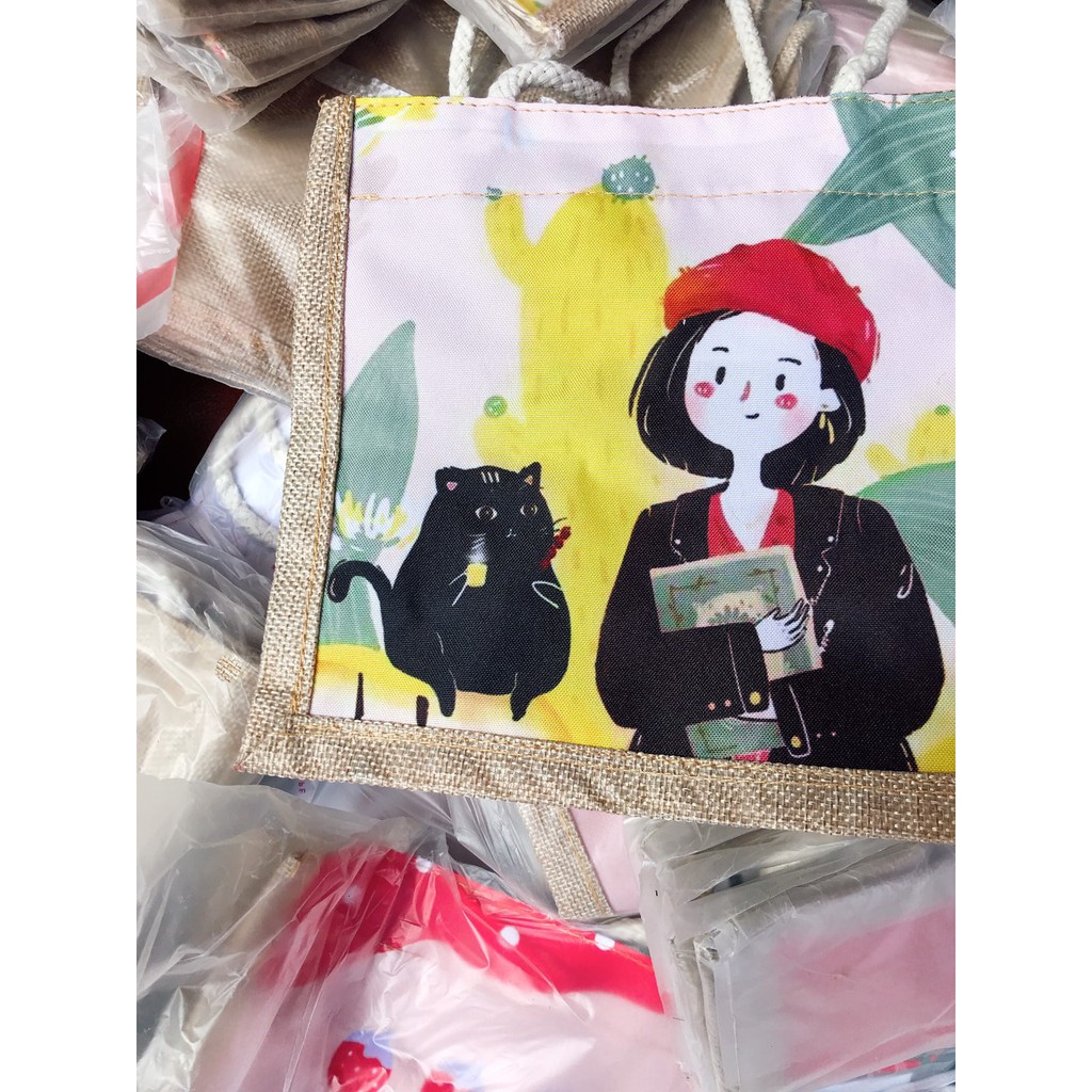 Túi Cói GRAFFITI Đi Biển Phong Cách Hàn Quốc Hoạ Tiết Hoạt Hình Siêu Đáng Yêu MẪU MỚI SIÊU ĐẸP | BigBuy360 - bigbuy360.vn