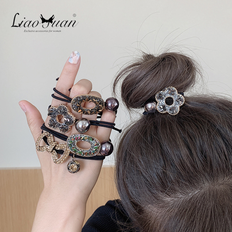 Dây buộc tóc dày dặn phong cách retro đơn giản thời trang cho nữ