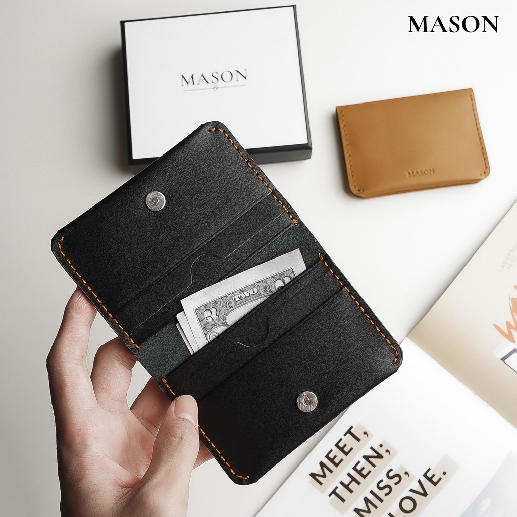 Ví mini cardholder cầm tay nhỏ gọn SCOTT da nhập khẩu Unisex nam nữ thương hiệu MASON - M04