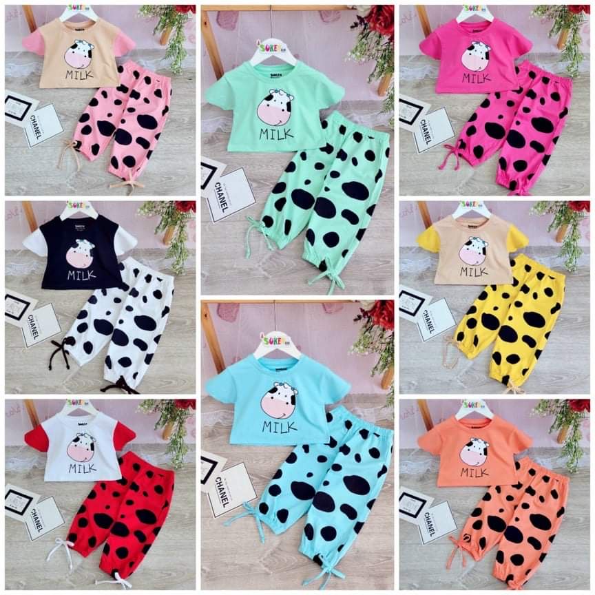 ❤❤❤ Sale rẻ ❤❤❤ BỘ CỘC TAY BÒ SỮA NƠ CHẤT COTTON SIÊU ĐÁNG YÊU CHO BÉ 9-19KG