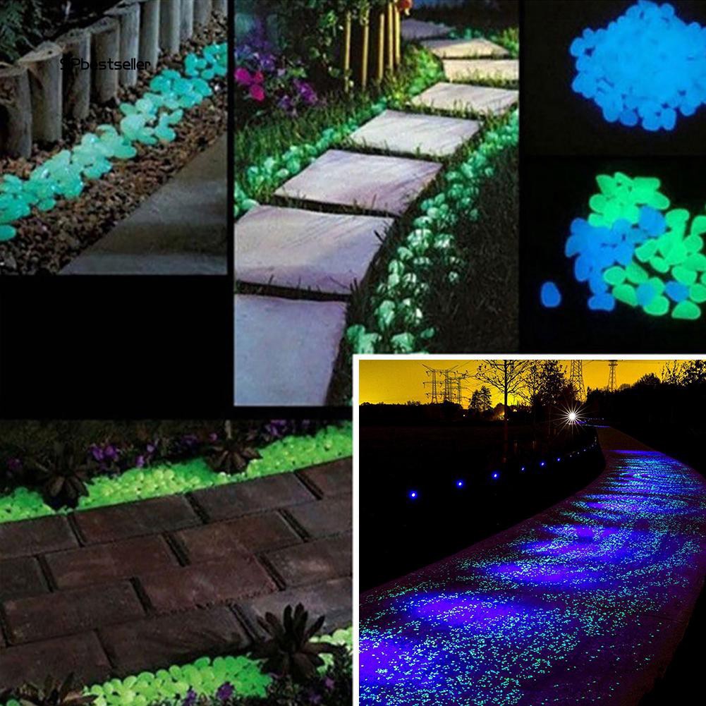 Set 100 viên đá phát sáng trong đêm tối dùng trang trí hồ cá