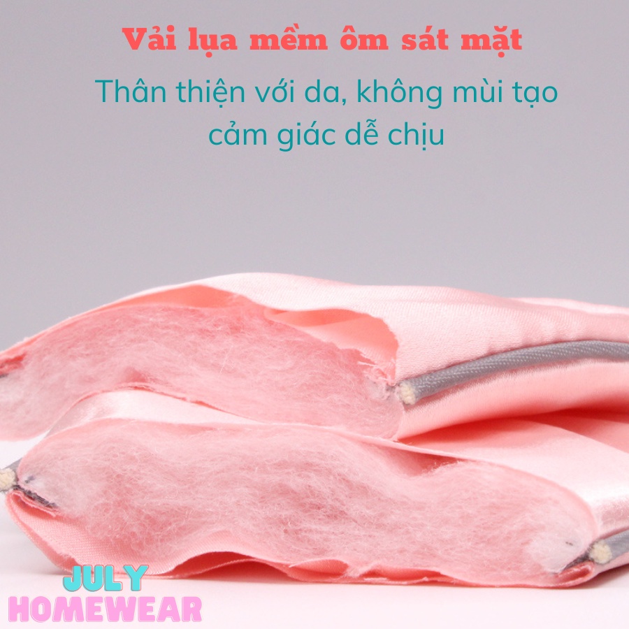 Mặt nạ che mắt ngủ chất lụa mềm kèm gel massage, băng đô mắt lụa JULY HOMEWEAR
