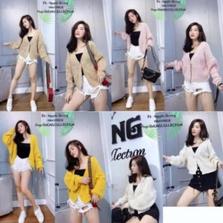 Áo khoác cardigan len 3 cúc trẻ trung ullzang vintage nữ