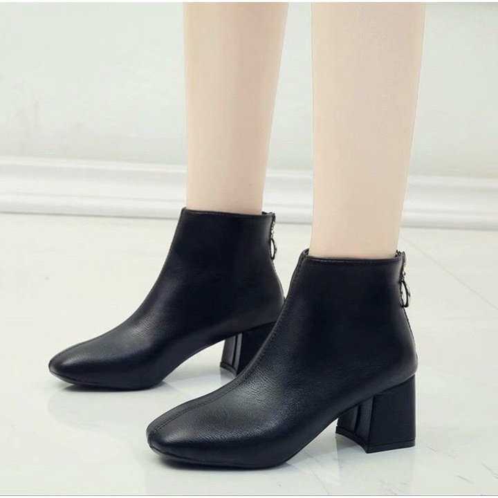 XẢ KHO (S99) Bốt nữ da sần khóa tròn sau (mã A11-2)