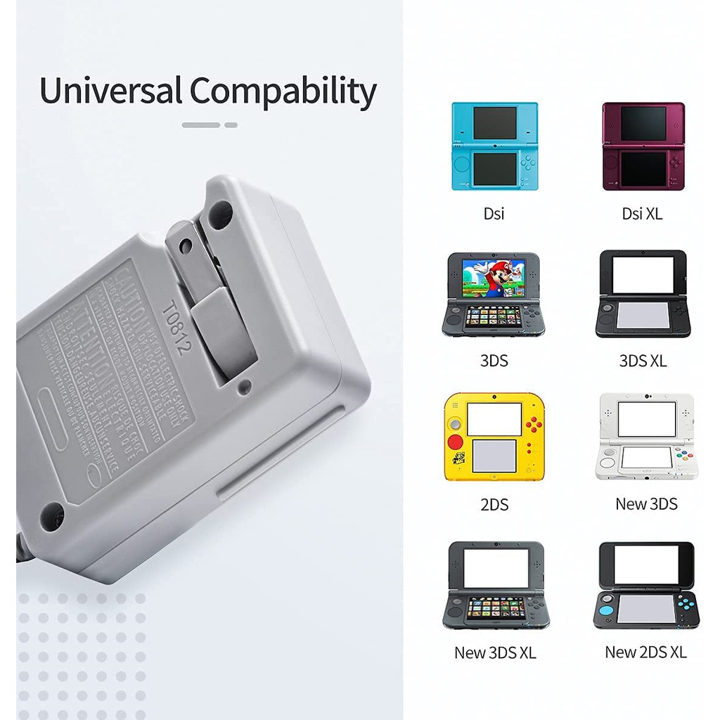 Bộ nguồn AC thay thế cho Nintendo 3DS/3DS XL/2DS/2DS XL/DSi/DSi XL kèm dây cáp