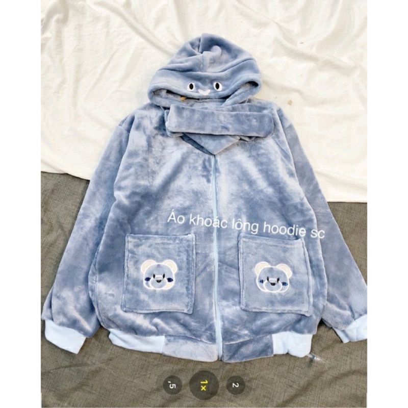 [Rẻ vô địch] Áo khoác lông gấu thêu cute 2 màu (Kèm video ảnh thật) | BigBuy360 - bigbuy360.vn