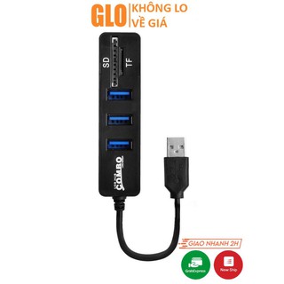 Hub usb gồm 3 cổng usb kèm đầu đọc thẻ nhớ sd/tf glomart