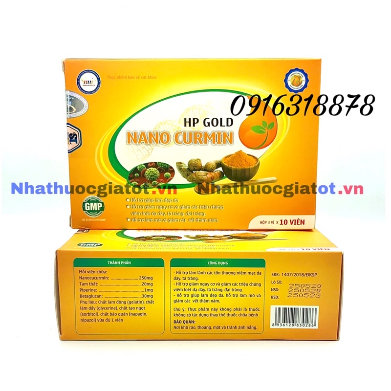 [30 viên] HP Gold Nano Curmin Viên uống đẹp da, giảm thâm nám
