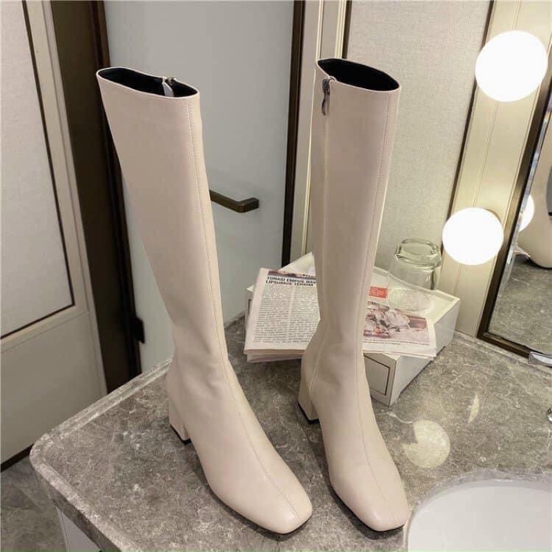 Boots đùi gót vuông khoá cạnh form đứng có lót lông ( kèm ảnh thật shop tự chụp ) | BigBuy360 - bigbuy360.vn