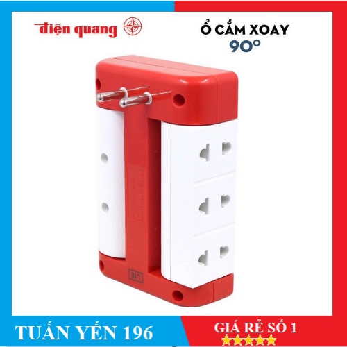 Ổ Cắm chia điện xoay 90° Điện Quang ĐQ ESK RT 6WR (6 Lỗ, Màu - Xanh dương, Đỏ )