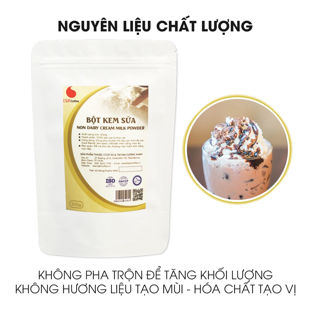 [Mã FMCGM25 - 10% đơn 150K] 2 gói bột sữa không đường, pha chế thức uống từ nhà sản xuất Light coffee - 500g/gói