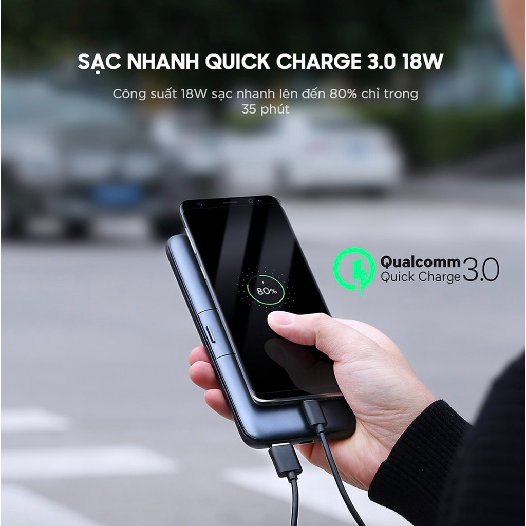 Sạc dự phòng không dây Aukey PB-WL02 10000mAh PB-WL03 20000mAh, Sạc Nhanh iPhone PD 18W,QC 3.0,Sạc Không Dây 5W 7.5W 10W