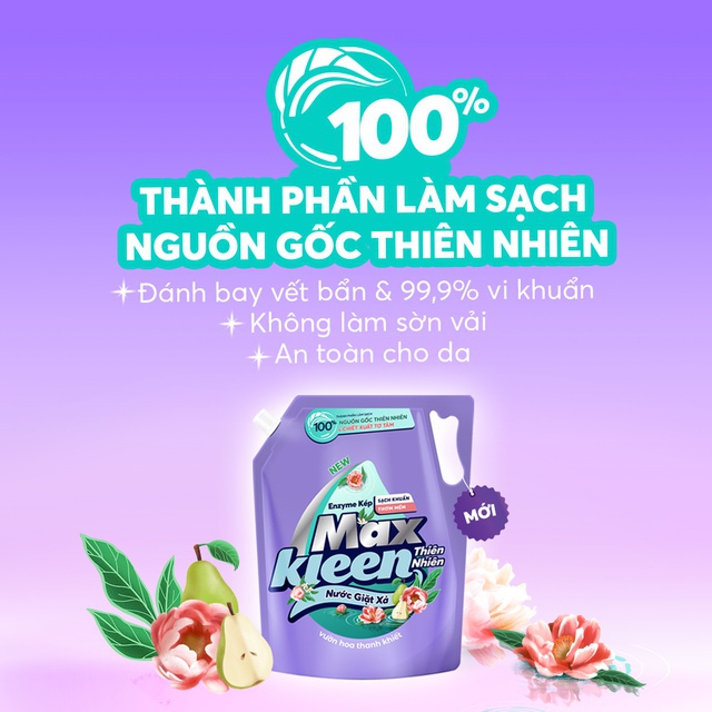 [HC GIFT] Chai Nước Giặt Xả MaxKleen Thiên Nhiên 120 Gram