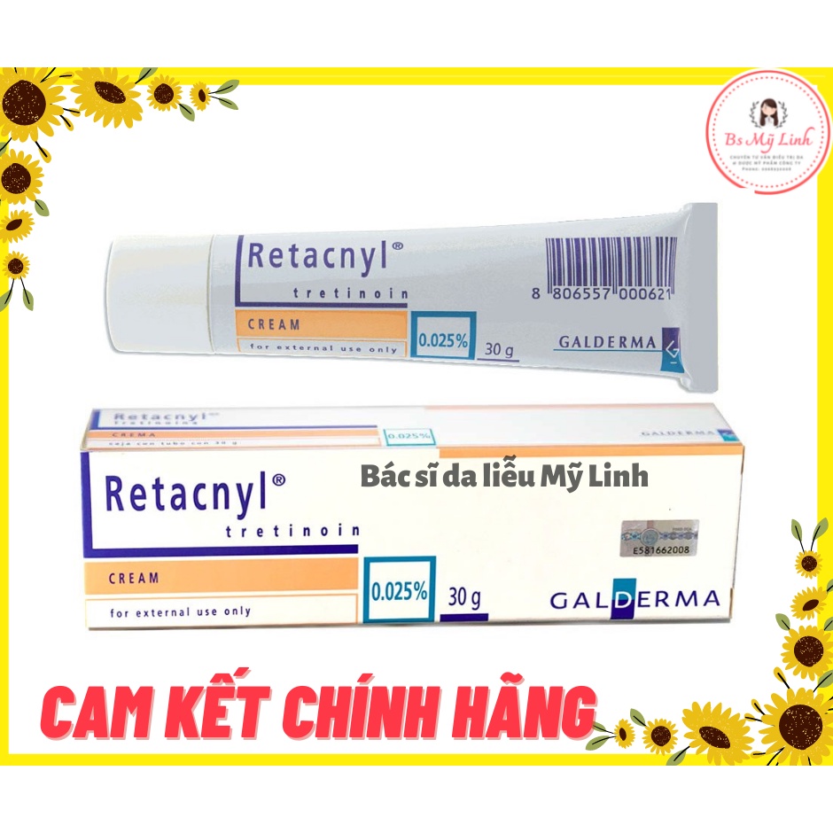 RETACNYL TRETINOIN GIẢM MỤN ẨN CHỐNG LÃO HOÁ 0,025% và 0,05%