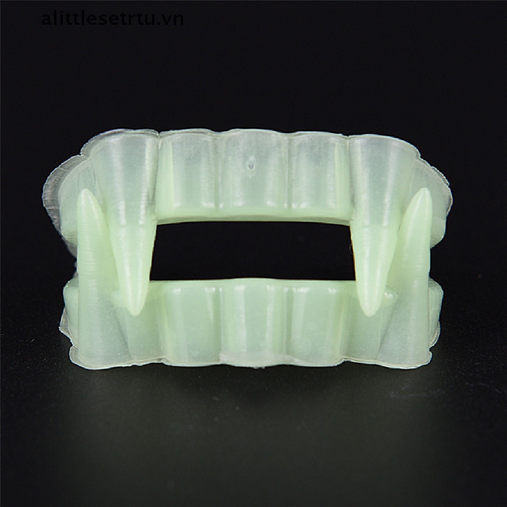 Set 10 Răng Nanh Giả Dạ Quang Hóa Trang Ma Cà Rồng Cho Lễ Halloween